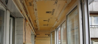 Утепление потолка на балконе