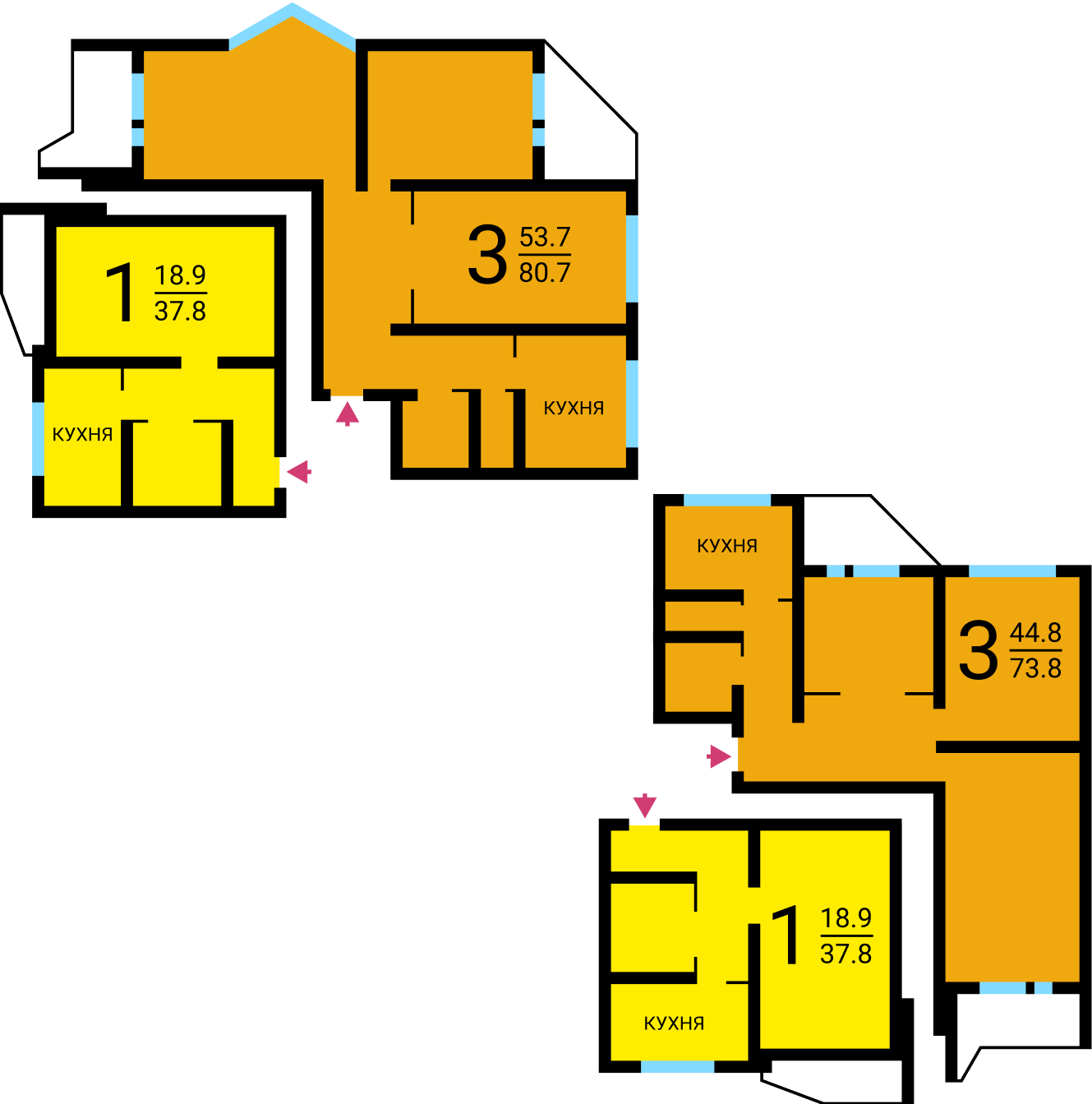 Схема дома П-44 угол