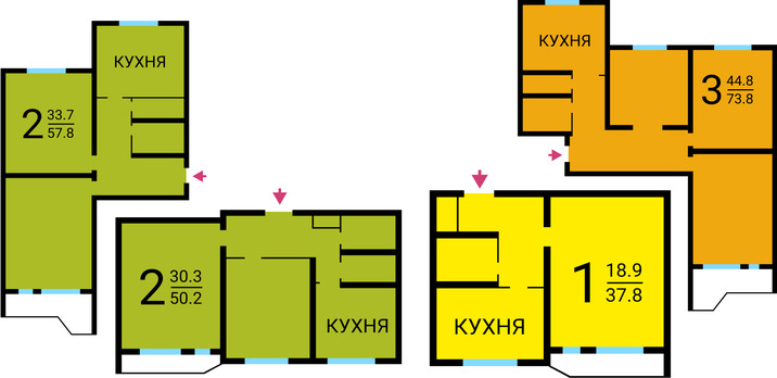 Схема дома П-44 г-образный