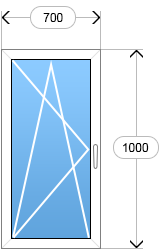 Окно одностворчатое 1000x700