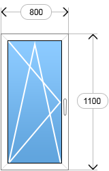 Окно одностворчатое 1100x800
