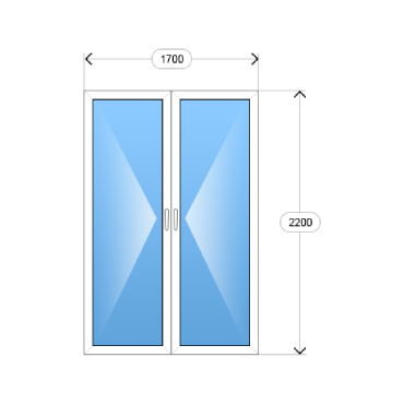 Балконная дверь двустворчатая