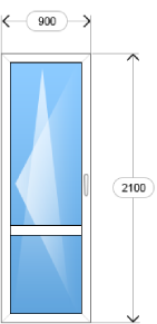 Балконная дверь стекло 900x2100