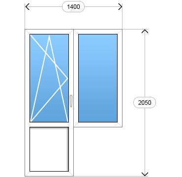 Балконный блок 1400x2050