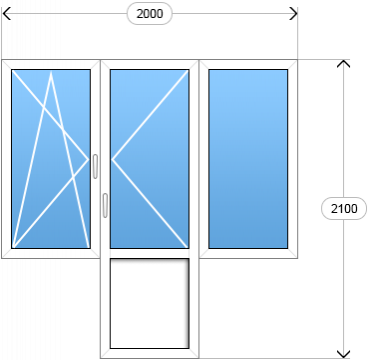 Балконный блок 2000x2100